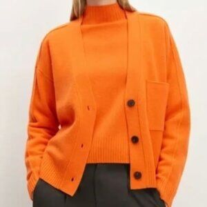 Everlane The Good Merino Cardigan in Orange